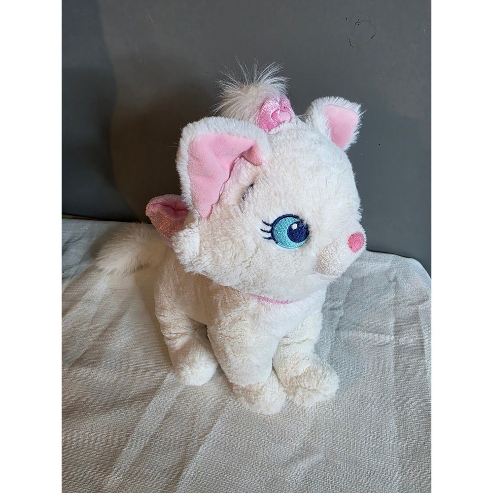 Disney Store The Aristocats Marie Plush White Cat Pink Bows Stuffed Animal